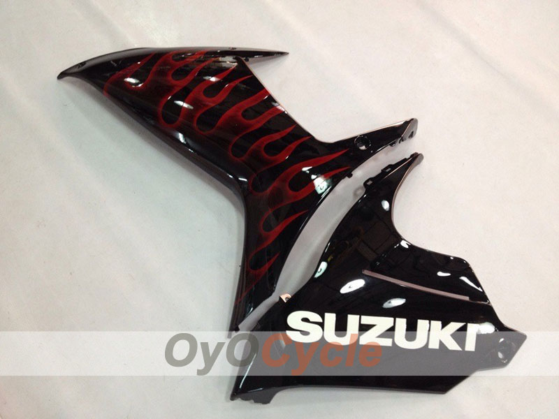 Kit de carénage à injection pour GSX R750 11-26 - Rouge, noir - Flamme #OYO87901470