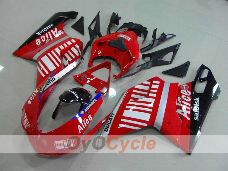 Kit de carénage à injection pour Ducati 848 08-13 - Rouge, Noir - Alice #OYO87902172 Image principale du produit