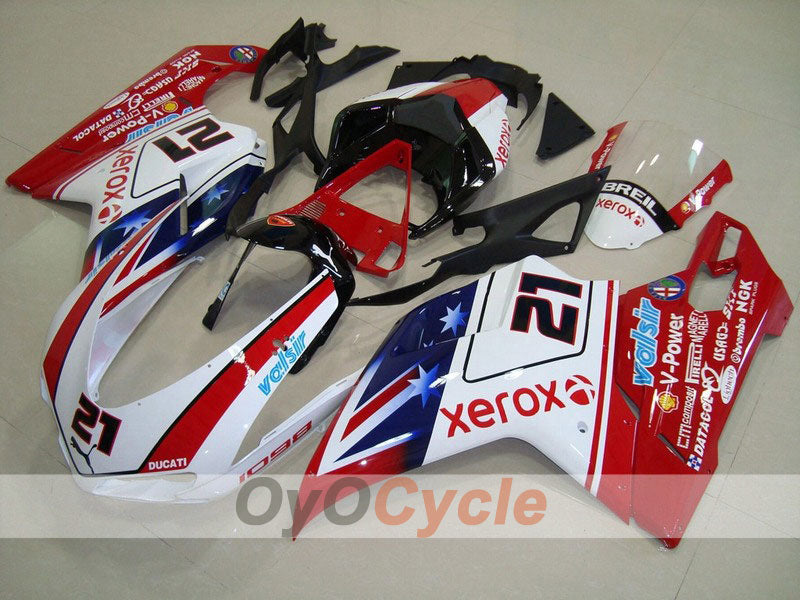 Kit de carénage d'injection pour Ducati 848 08-13 - Rouge, Blanc - Xerox #OYO87902244 Image principale du produit