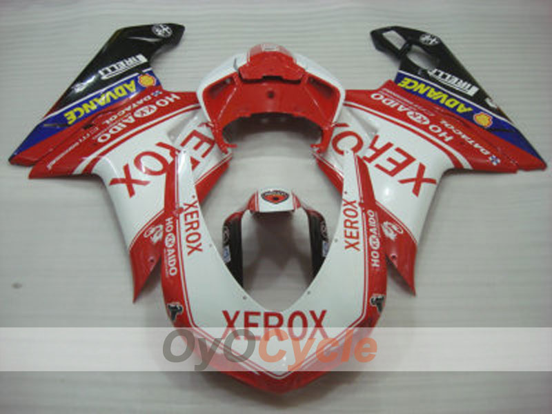Kit de carénage à injection pour Ducati 848 08-13 - Rouge, Blanc - Xerox #OYO87902227
