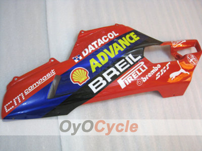 Kit de carénage injecté pour Ducati 848 08-13 - Rouge, blanc - Xerox #OYO87902216