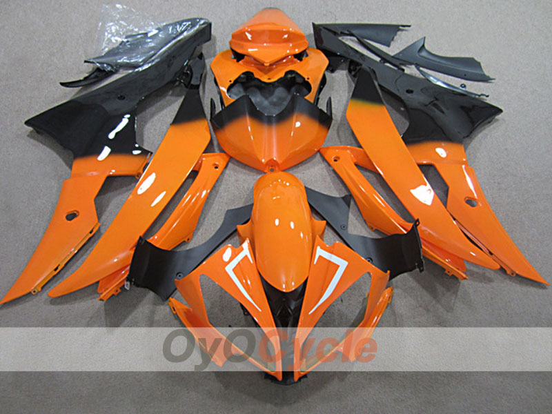 Kit de carénages d'injection pour YZF-R6 08-16 - Orange, Noir - Style usine #OYO87904743