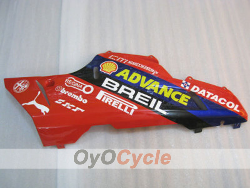 Kit de carénage injecté pour Ducati 848 08-13 - Rouge, blanc - Xerox #OYO87902216
