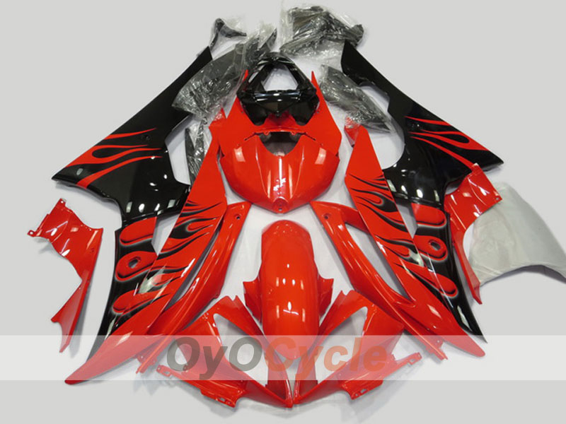 Kit de carénages d'injection pour YZF-R6 08-16 - Rouge, Noir - Style usine #OYO87904745