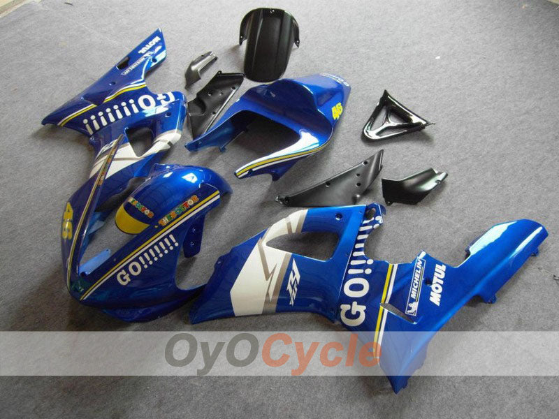 Kit de carénages injectés pour YZF-R1 00-01 - Bleu, blanc - GO!!!!!!!, MOTUL #OYO87900770 Image principale du produit