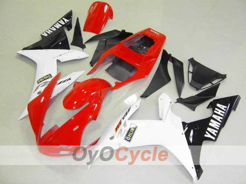 Kit de carénage à injection pour YZF-R1 02-03 - Rouge, blanc - Style d'usine #OYO87900802