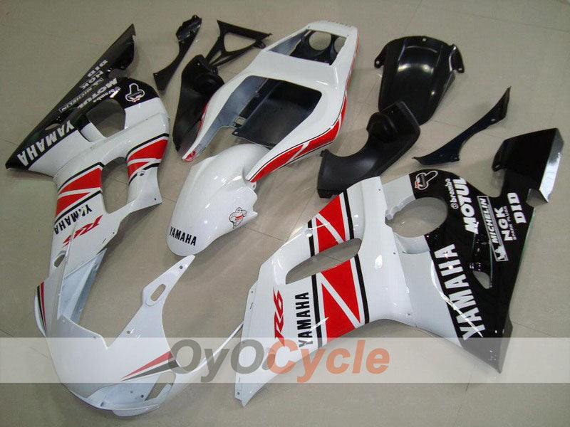 Kit de carénage d'injection pour YZF-R6 98-02 - Blanc, noir - Style d'origine #OYO87901001
