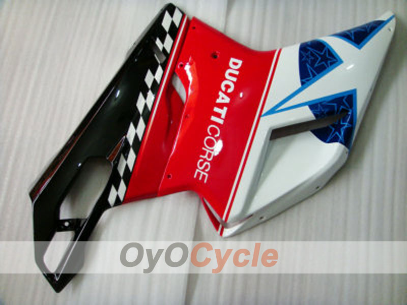 Kit de carénage à injection pour Ducati 1198 09-11 - Rouge, Blanc - Style d'usine #OYO87902339