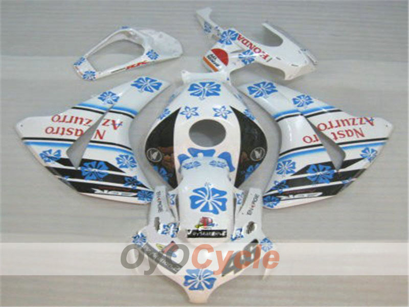 Kit de carénage injecté pour CBR1000RR 08-11 - Blanc, Noir - Nastro Azzurro #OYO87900703