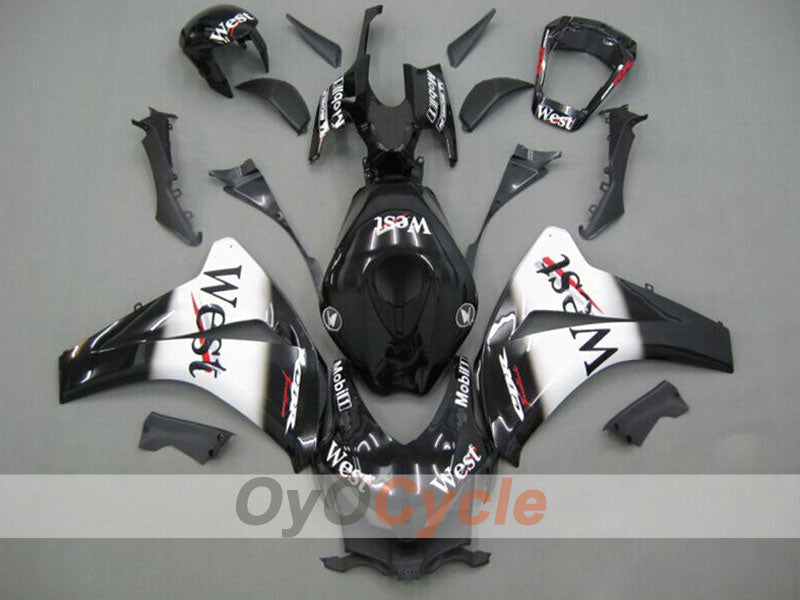 Kit de carénage injecté pour CBR1000RR 08-11 - Blanc, noir - West #OYO87900728