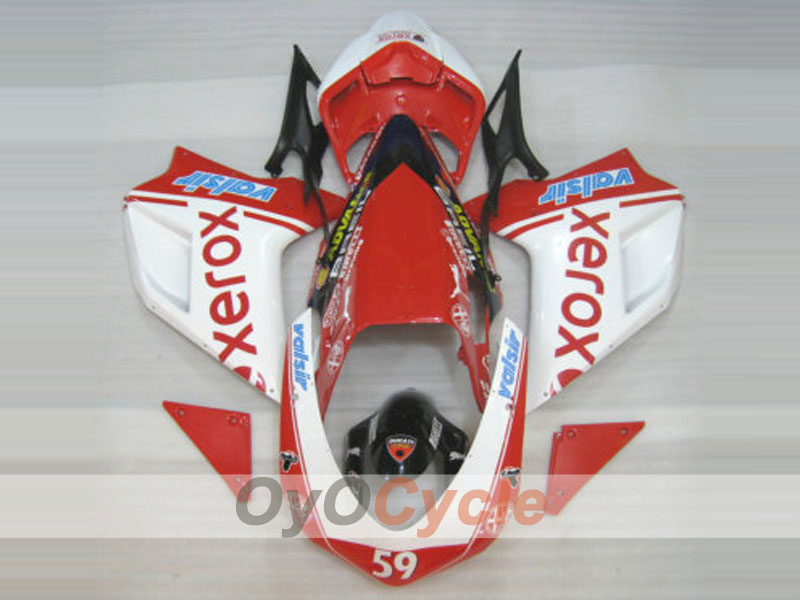 Kit de carénage injecté pour Ducati 1098 07-09 - Rouge, blanc - Xerox #OYO87902220 Image principale du produit