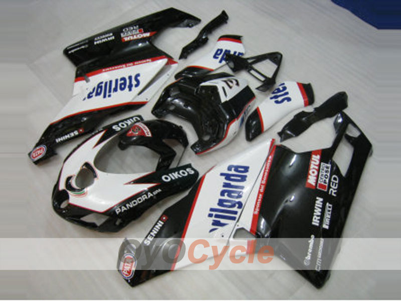 Kit de carénage injecté pour Ducati 999 05-06 - Blanc, Noir - Sterilgarda #OYO87902378