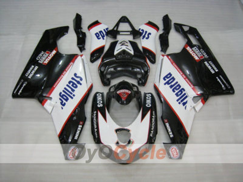 Kit de carénage à injection pour Ducati 749 05-06 - Blanc, Noir - Sterilgarda #OYO87902160