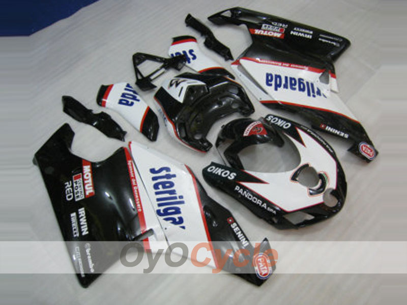 Kit de carénage injecté pour Ducati 999 05-06 - Blanc, Noir - Sterilgarda #OYO87902378