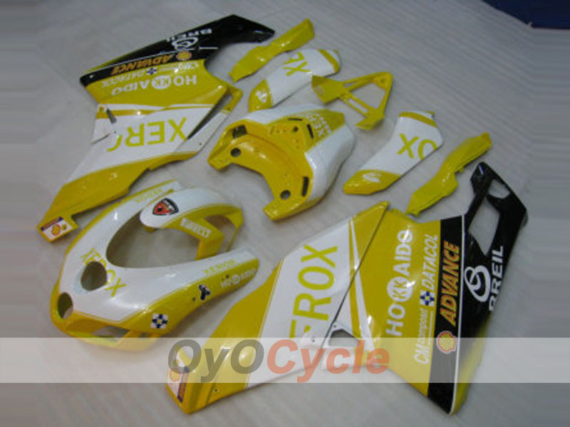 Kit de carénage à injection pour Ducati 749 05-06 - Jaune, Blanc - Xerox #OYO87902164