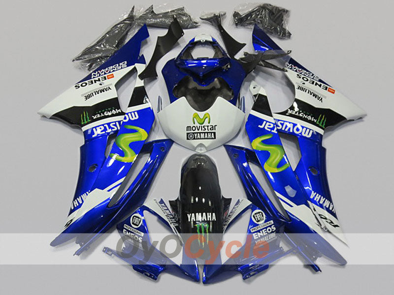 Kit de carénage injecté pour YZF-R6 08-16 - Bleu, Blanc - Movistar #OYO87904732 Image principale du produit