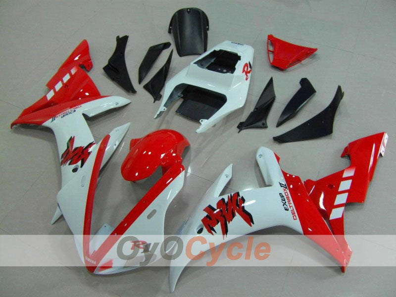 Kit de carénage à injection pour YZF-R1 02-03 - Rouge, blanc - Style d'usine #OYO87900804