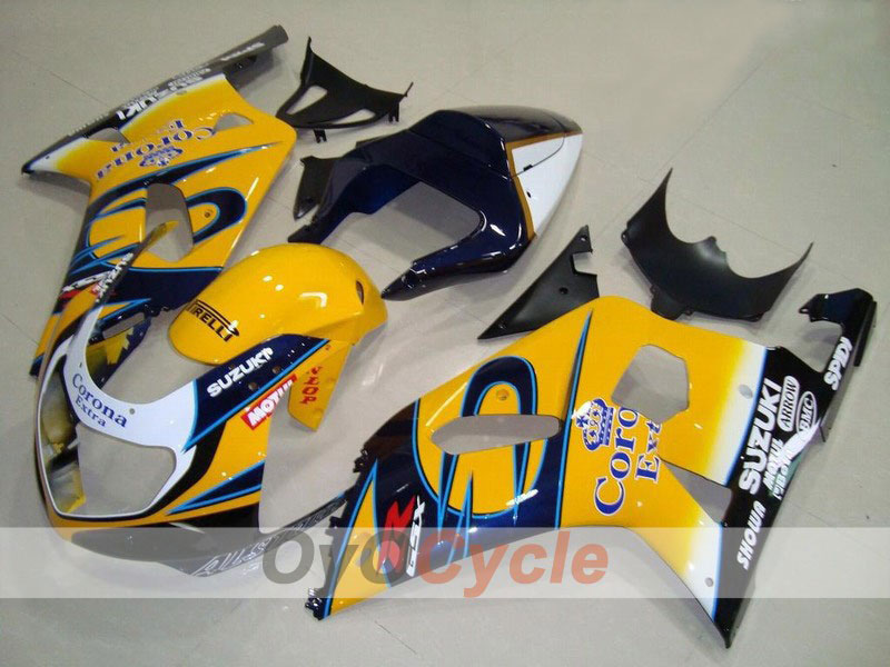 Kit de carénage à injection pour GSX R600 01-03 - Jaune, Bleu - Corona, MOTUL #OYO87901032