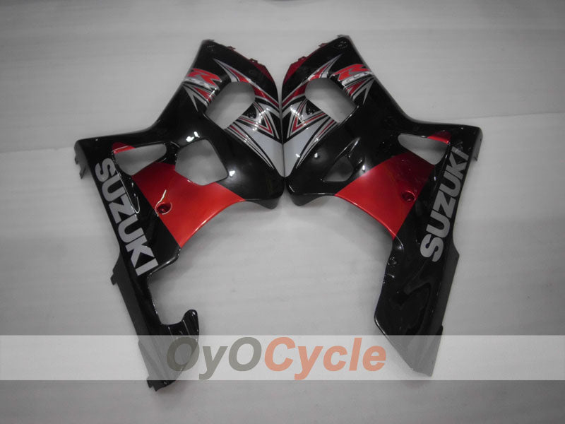 Kit de carénage à injection pour GSX R600 01-03 - Rouge, Noir - Style d'usine #OYO87901069