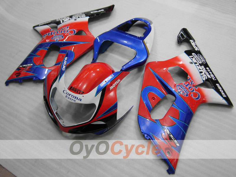 Kit de carénage à injection pour GSX R750 00-03 - Rouge, Bleu - Corona #OYO87901027 Image principale du produit