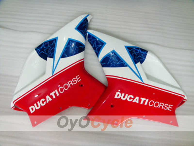 Kit de carénage à injection pour Ducati 1198 09-11 - Rouge, Blanc - Style d'usine #OYO87902339
