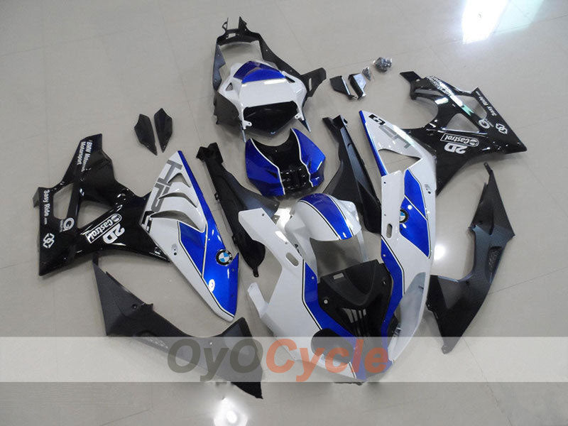 Kit de carénage à injection pour BMW S1000RR 09-14 - Blanc, Noir - Castrol #OYO87902393