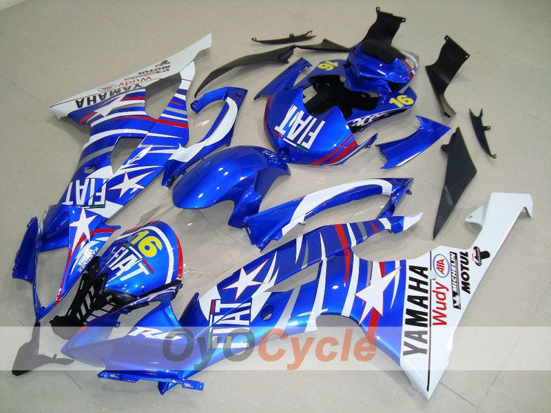 Kit de carénage injecté pour YZF-R6 08-16 - Bleu, blanc - FIAT #OYO87900956
