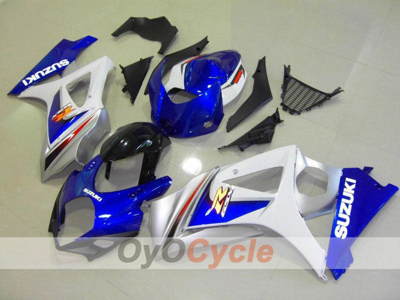 Kit de carénage injecté pour GSX R1000 07-08 - Bleu, blanc - Style usine #OYO87902118 Image principale du produit