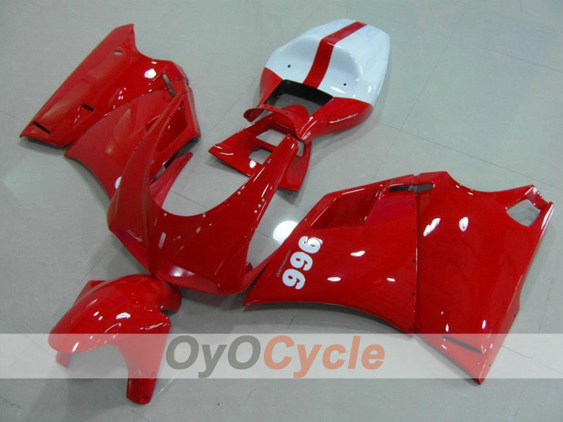 Kit de carénage injecté pour Ducati 996 99-02 - Rouge, blanc - Style d'usine #OYO87902201 Image principale du produit