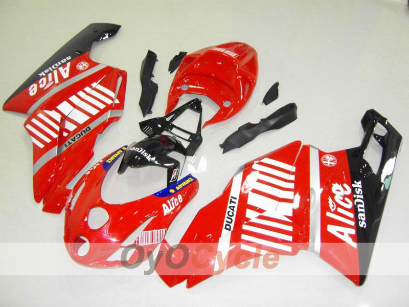 Kit de carénage à injection pour Ducati 999 03-04 - Rouge, Noir - Alice #OYO87902346
