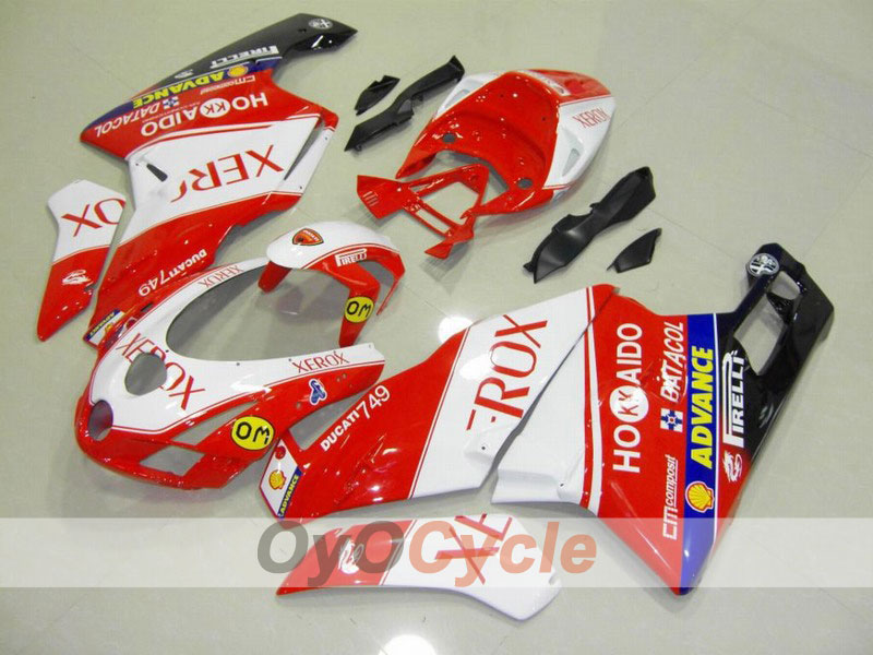 Kit de carénage à injection pour Ducati 749 03-04 - Rouge, Blanc - Xerox #OYO87902140 Image principale du produit