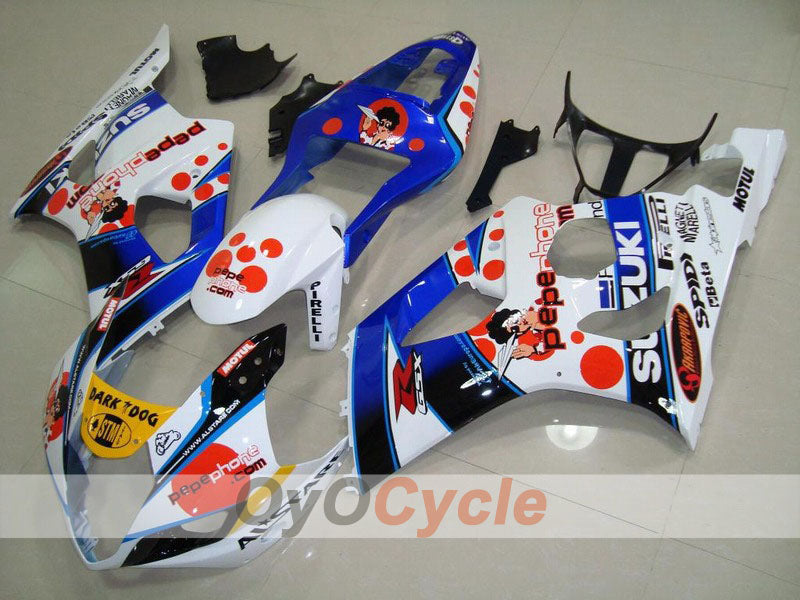 Kit de carénage à injection pour GSX R1000 03-04 - Bleu, blanc - Dark Dog #OYO87901830