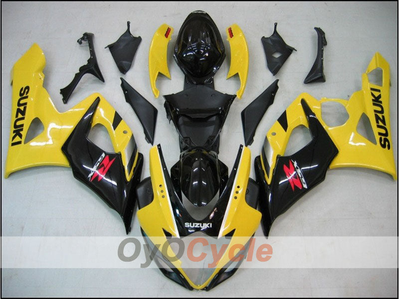 Kit de carénages injectés pour GSX R1000 05-06 - Jaune, noir - Style usine #OYO87902005 Image principale du produit