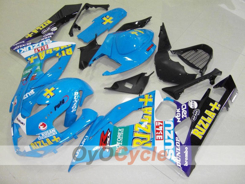 Kit de carénage à injection pour GSX R1000 05-06 - Bleu, Noir - DUNLOP, Rizla+ #OYO87902054