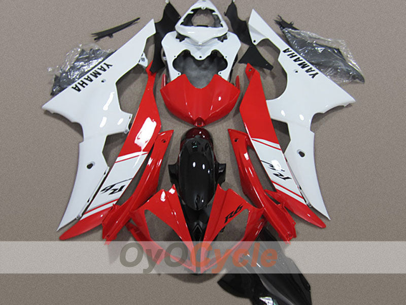 Kit de carénage injecté pour YZF-R6 08-16 - Rouge, Blanc - Style usine #OYO87904738