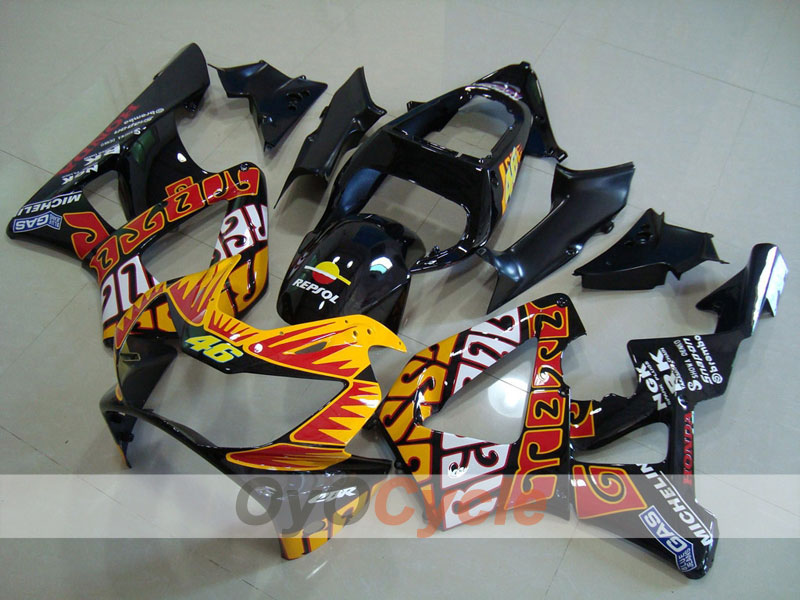 Kit de carénage à injection pour CBR900RR 929 00-01 - Jaune, Noir - Rossi #OYO87902750