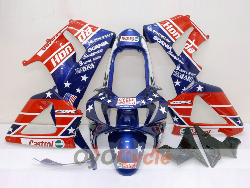 Kit de carénages à injection pour CBR900RR 929 00-01 - Rouge, bleu - Castrol #OYO87902694 Image principale du produit