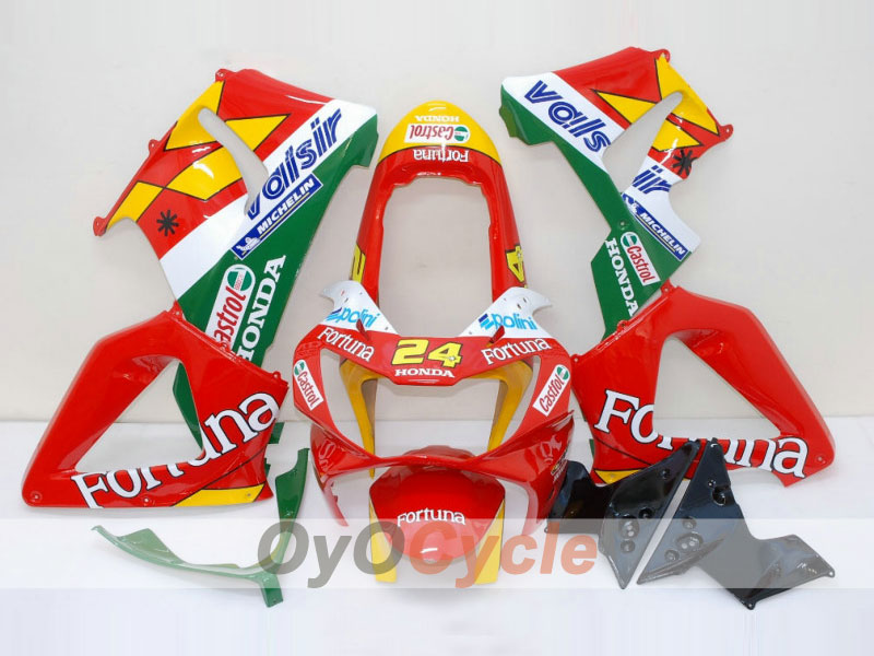 Kit de carénage injecté pour CBR900RR 929 de 00-01 - Rouge, jaune - Fortuna #OYO87902702