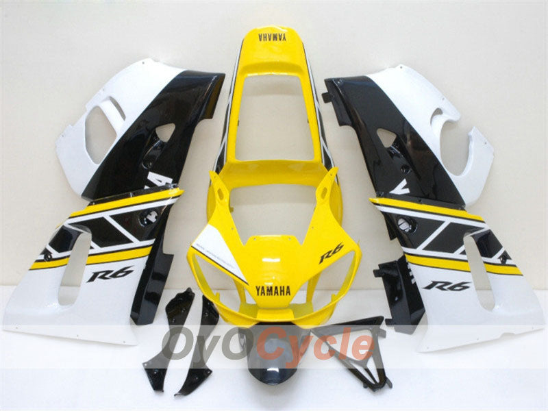 Kit de carénage d'injection pour YZF-R6 98-02 - Jaune, blanc - Style d'origine #OYO87900997 Image principale du produit