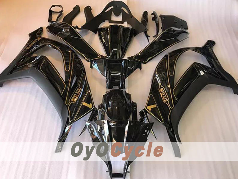 Kit de carénages moulés par injection pour NINJA ZX-10R 16-20 - Noir, doré - Style usine #OYO87914608