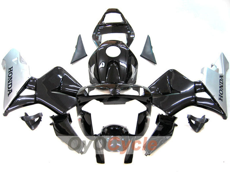 Kit de carénage à injection pour CBR600RR 03-04 - Noir, Argent - Style usine #OYO87902566