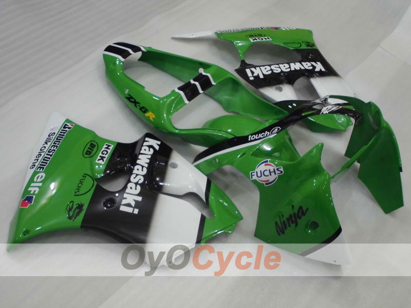 Kit de carénage injecté pour NINJA ZX-6R 00-02 - Vert, noir - Nakano #OYO87901730