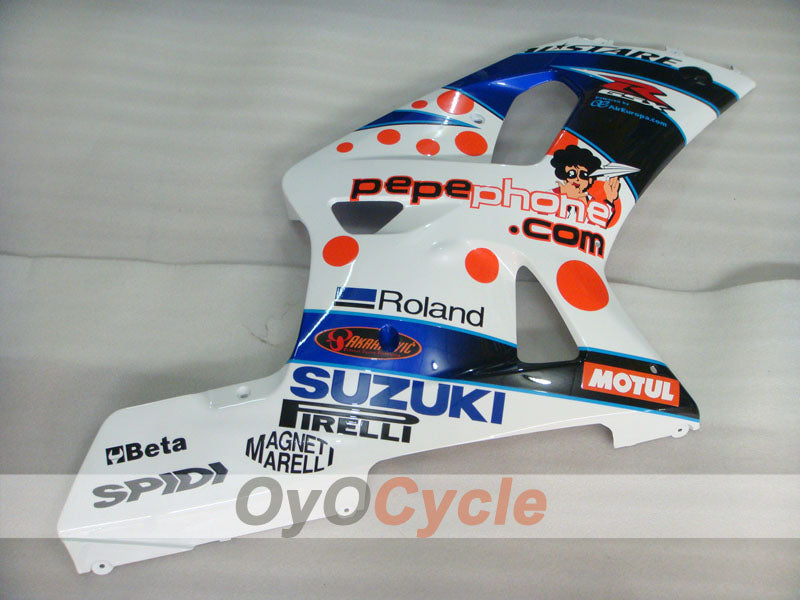 Kit de carénage à injection pour GSX R1000 00-02 - Bleu, Blanc - Dark Dog, MOTUL #OYO87905215