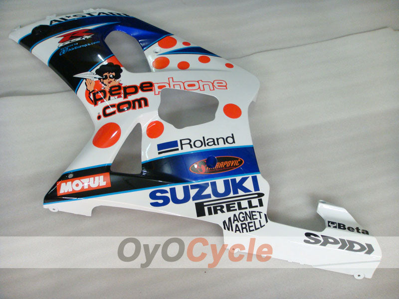 Kit de carénage à injection pour GSX R600 01-03 - Bleu, blanc - Dark Dog #OYO87905114
