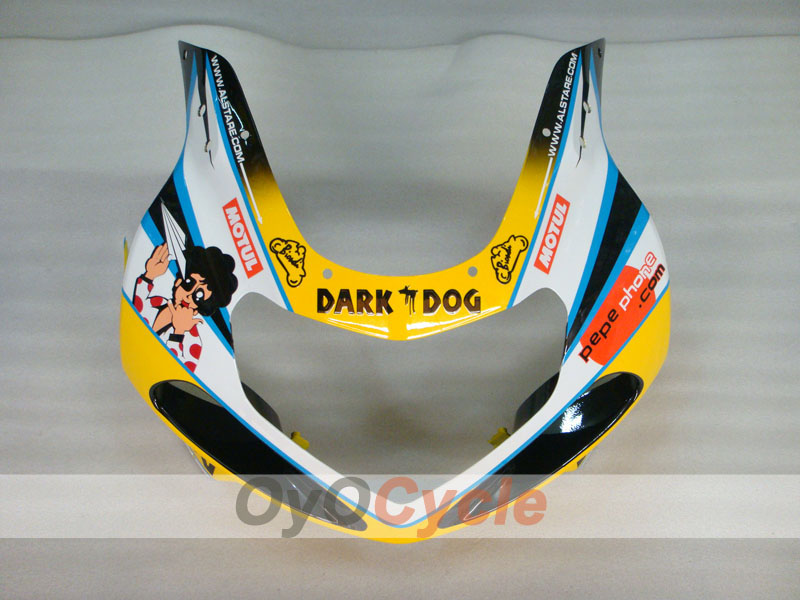 Kit de carénage à injection pour GSX R1000 00-02 - Bleu, Blanc - Dark Dog, MOTUL #OYO87905215