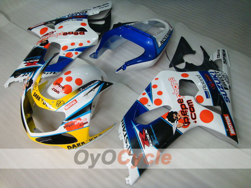 Kit de carénage à injection pour GSX R1000 00-02 - Bleu, Blanc - Dark Dog, MOTUL #OYO87905215