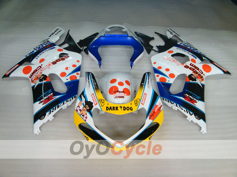 Kit de carénage à injection pour GSX R1000 00-02 - Bleu, Blanc - Dark Dog, MOTUL #OYO87905215