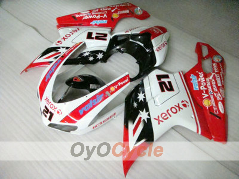 Kit de carénage à injection pour Ducati 1098 07-09 - Rouge, Blanc - Xerox #OYO87902232 Image secondaire du produit