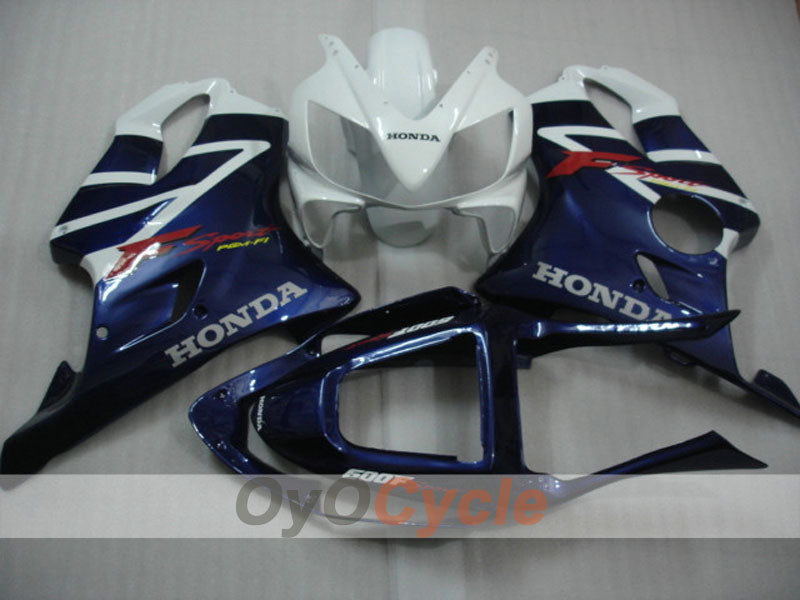 Kit de carénage à injection pour CBR600F4i 01-03 - Bleu, Blanc - Style usine #OYO87900184