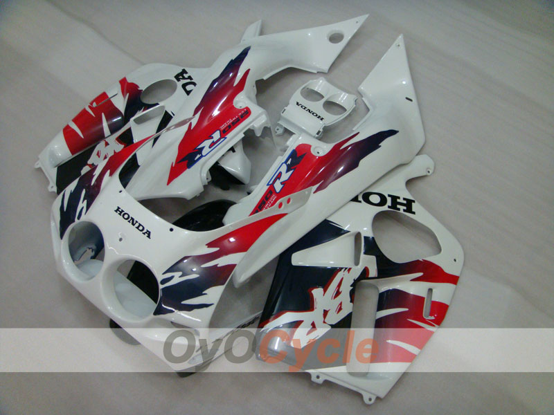 Kit de carénages d'injection pour CBR250RR 88-89 - Rouge, Blanc - Style usine #OYO87904756